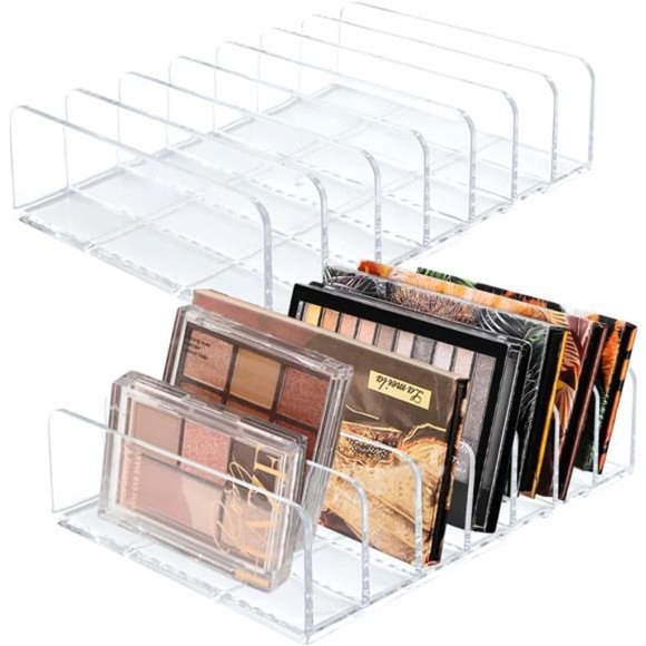 2 Pack Acrylic Eyeshadow Palette Makeup Organizer 7 Cell Cosmetic Storage Storage & Organization